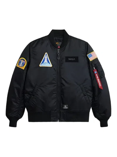 Alpha Industries Ma-1 Nasa-patched Jacket In Black