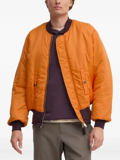 Alpha Industries Ma-1 Quilted Zip-up Bomber Jacket In Gray