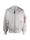 Alpha Industries Grey Reversible Zip-up Bomber Jacket