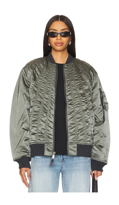 Alpha Industries Ma-1 Shirring Flight Jacket In Grey