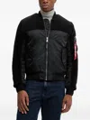 Alpha Industries Ma-1 Teddy Bomber Jacket In Black