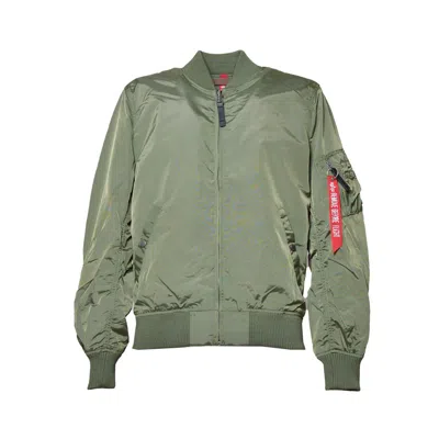 Alpha Industries Ma-1 Tt Bomber Jacket In Green Nylon In Grey