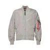 Alpha Industries Ma-1 Tt Bomber Jacket In Sand Nylon In Gray