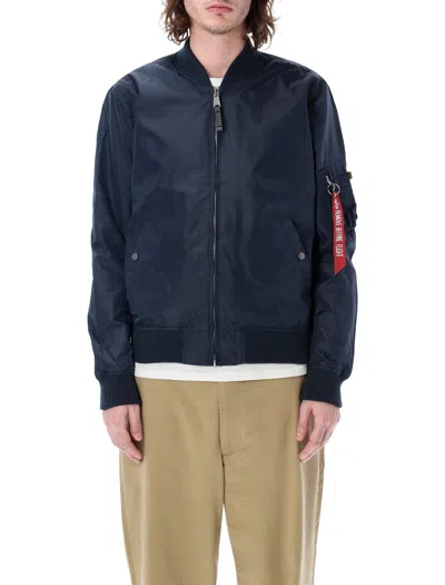 Alpha Industries Ma-1 Tt Nylon Bomber Jacket In Blue
