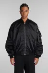 Alpha Industries Ma-1 Uv Bomber In Black Nylon In Black