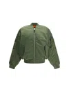 Alpha Industries Ma-1 Vf 59 Long Bomber Jacket Dark Green Nylon Bomber Jacket In Green