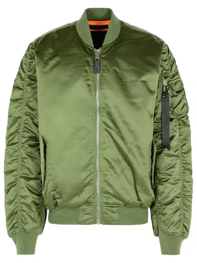 Alpha Industries 'ma-1 Uv' Green Nylon Bomber Jacket