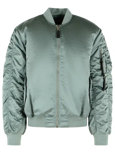 Alpha Industries 'ma 1 Uv' Silverblue Nylon Bomber Jacket In Yellow