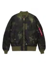 Alpha Industries Ma-1 Zip Camouflage Jacket In Green