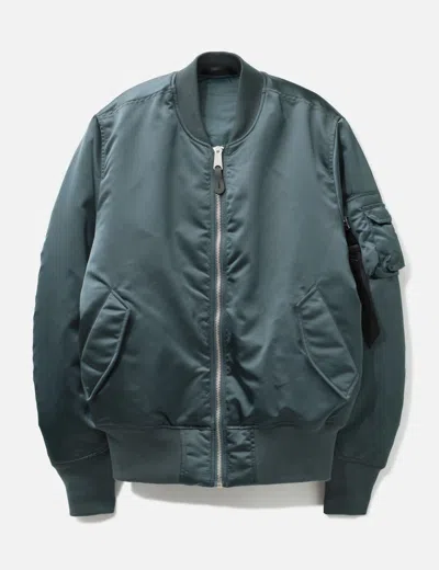 Alpha Industries Ma-1 Base Flight Uv Bomber Jacket In Green