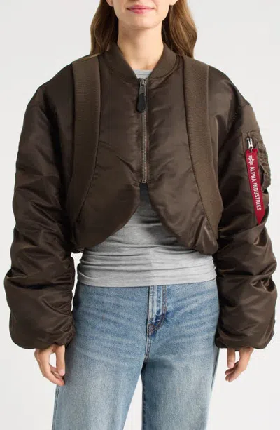 Alpha Industries Ma-1 Flight Jacket In Brown