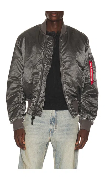 Alpha Industries Ma-1 Heritage Fit Battlewash Flight Jacket In Black