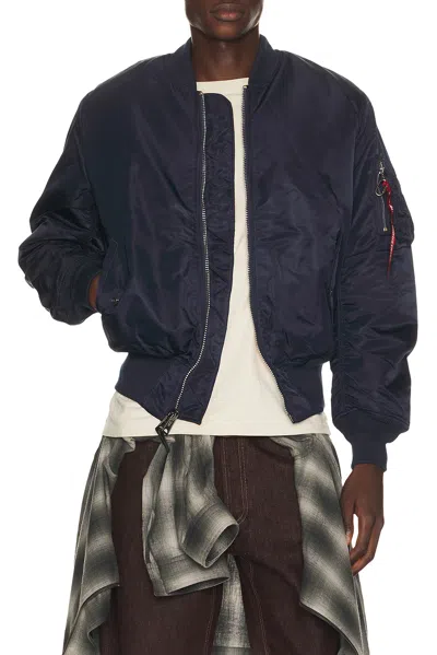 Alpha Industries Ma-1 Heritage Fit Flight Jacket In Blue