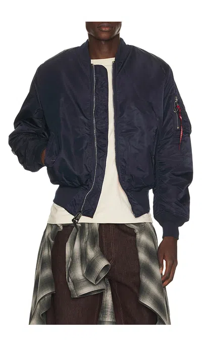 Alpha Industries Ma-1 Heritage Fit Flight Jacket In Midnight Teal