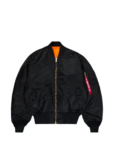 Alpha Industries Ma-1 Heritage Zip-up Bomber Jacket In Black