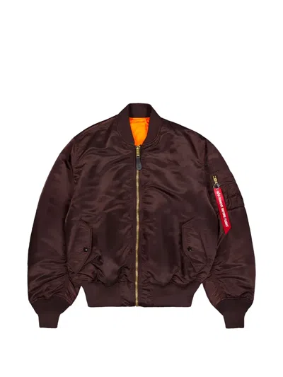 Alpha Industries Ma-1 Heritage Zip-up Bomber Jacket In Brown