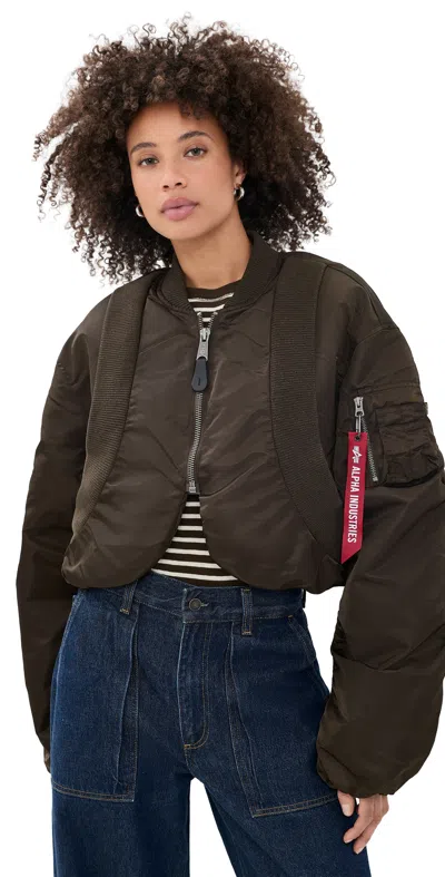 Alpha Industries Ma-1 Oversized Fitflight Jacket Hickory In Brown