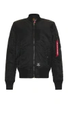 Alpha Industries Ma-1 Regular Fit Flight Jacket Black In Black