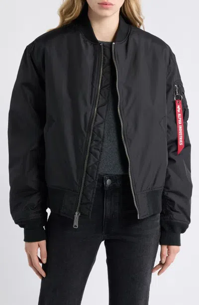 Alpha Industries Ma-1 Relaxed Flight Jacket In Black