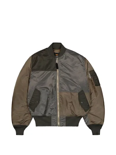 Alpha Industries Ma-1 Tricolor Bomber Jacket In Green