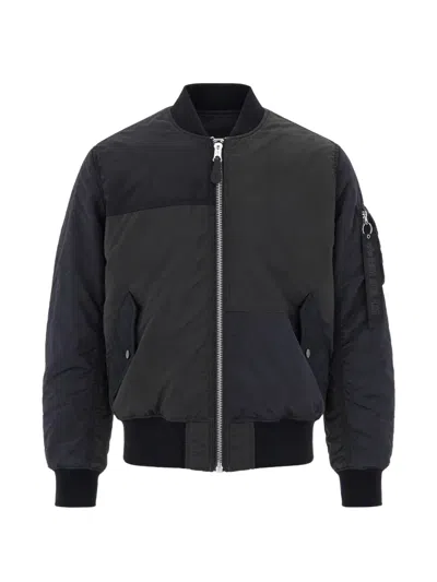 Alpha Industries Ma-1 Tricolor Panelled Bomber Jacket In Schwarz