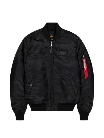 Alpha Industries Ma1 Vf Emb Logo-patch Bomber Jacket In Black