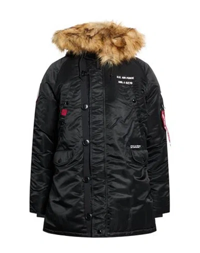 Alpha Industries Man Coat Black Size L Nylon