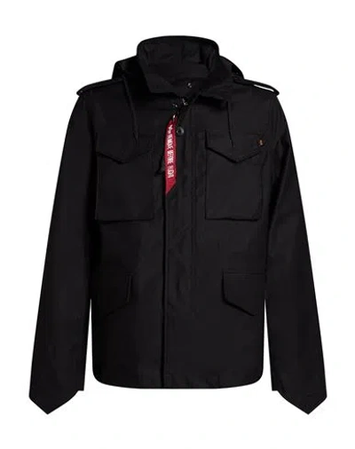 Alpha Industries Man Jacket Black Size L Cotton, Polyester