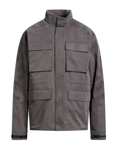 Alpha Industries Man Jacket Charcoal Size L Polyester In Brown