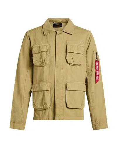 Alpha Industries Man Jacket Khaki Size L Cotton In Brown
