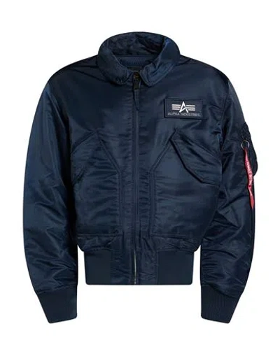Alpha Industries Man Jacket Midnight Blue Size L Nylon