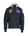 Alpha Industries Man Jacket Midnight Blue Size L Nylon, Cotton, Polyester In Blue
