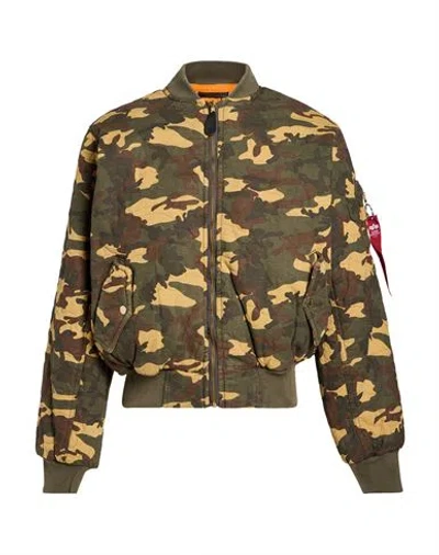 Alpha Industries Man Jacket Military Green Size L Cotton