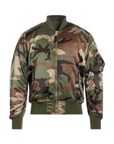 Alpha Industries Man Jacket Military Green Size L Nylon
