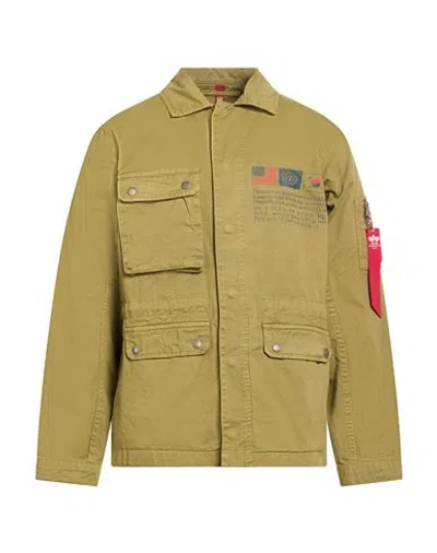 Alpha Industries Man Jacket Military Green Size M Cotton In Brown