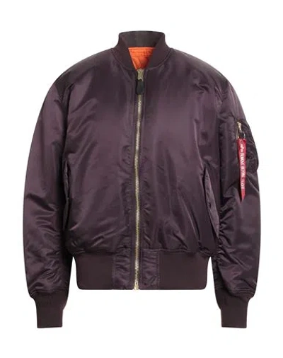 Alpha Industries Man Jacket Plum Size S Nylon In Purple