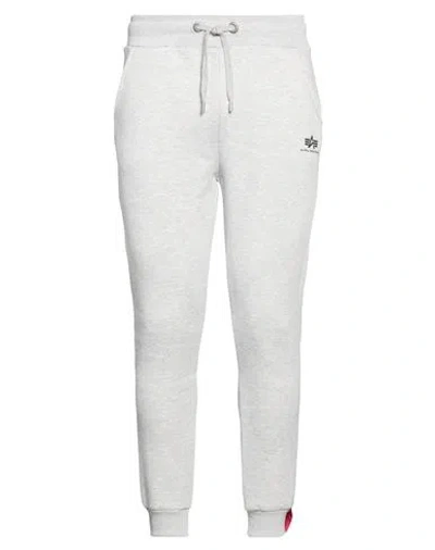 Alpha Industries Man Pants Grey Size L Cotton, Polyester In Multi