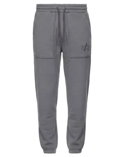 Alpha Industries Man Pants Grey Size Xxl Cotton, Polyester In Gray