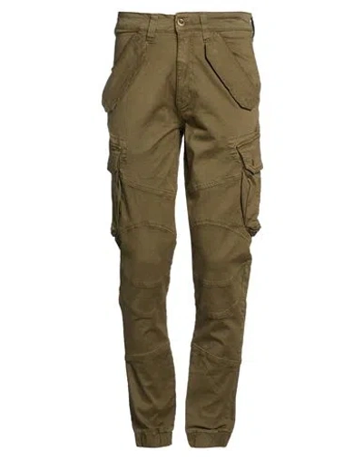 Alpha Industries Man Pants Military Green Size 30 Cotton, Elastane