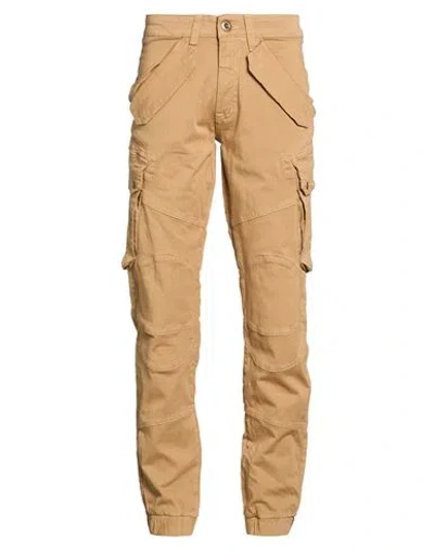 Alpha Industries Man Pants Mustard Size 28 Cotton, Elastane In Yellow