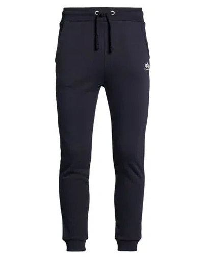 Alpha Industries Man Pants Navy Size L Cotton, Polyester In Blue