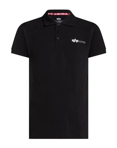 Alpha Industries Man Polo Shirt Black Size M Cotton