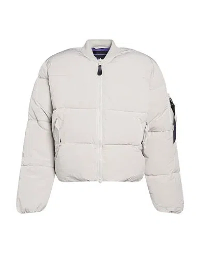 Alpha Industries Man Puffer Light Grey Size L Nylon, Polyester In Gray