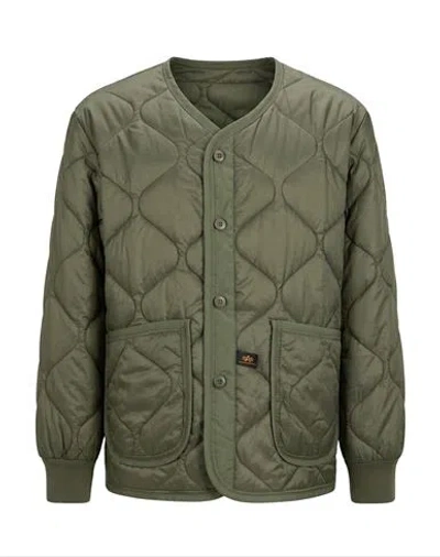 Alpha Industries Man Puffer Military Green Size Xl Nylon