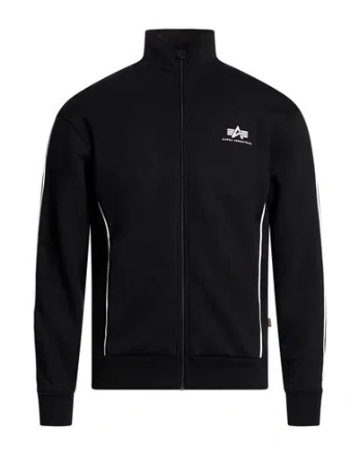 Alpha Industries Man Sweatshirt Black Size L Cotton, Polyester