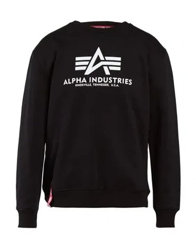 Alpha Industries Man Sweatshirt Black Size L Cotton, Polyester
