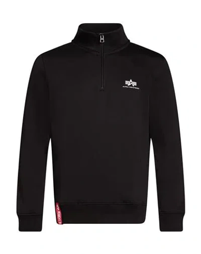 Alpha Industries Man Sweatshirt Black Size L Cotton, Polyester