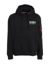 Alpha Industries Man Sweatshirt Black Size L Cotton, Polyester