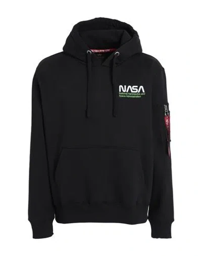 Alpha Industries Man Sweatshirt Black Size L Cotton, Polyester