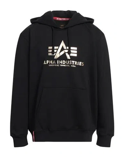 Alpha Industries Man Sweatshirt Black Size S Cotton, Polyester